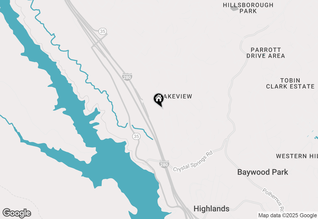 Map of 1535 Lakeview Drive, Hillsborough, CA 94010