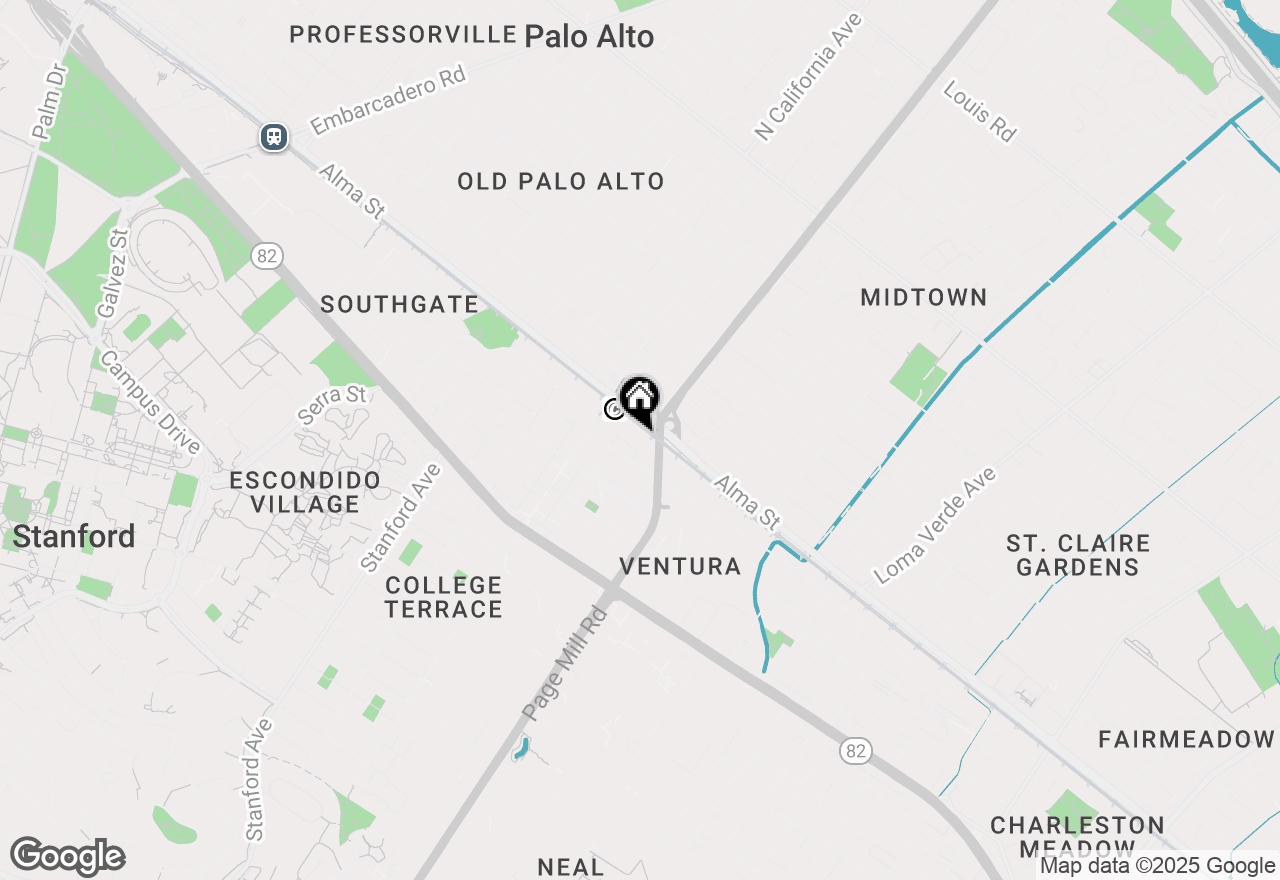 Map of 2573 Park Boulevard #U100, Palo Alto, CA 94306