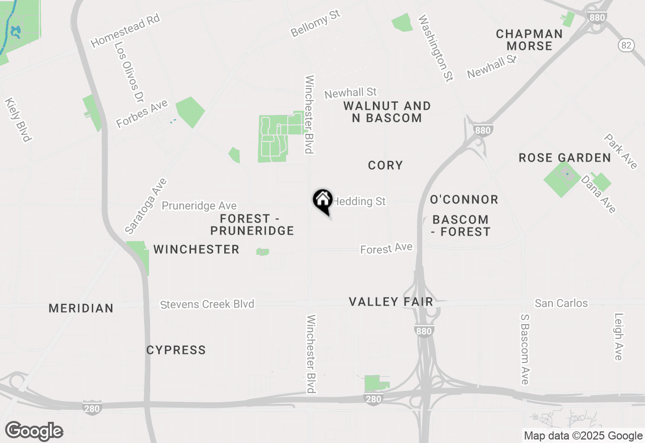 Map of 2475 Fernwood Avenue, San Jose, CA 95128