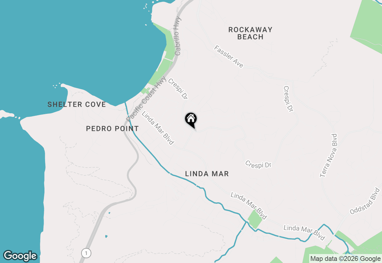 Map of 796 Crespi Drive, Pacifica, CA 94044
