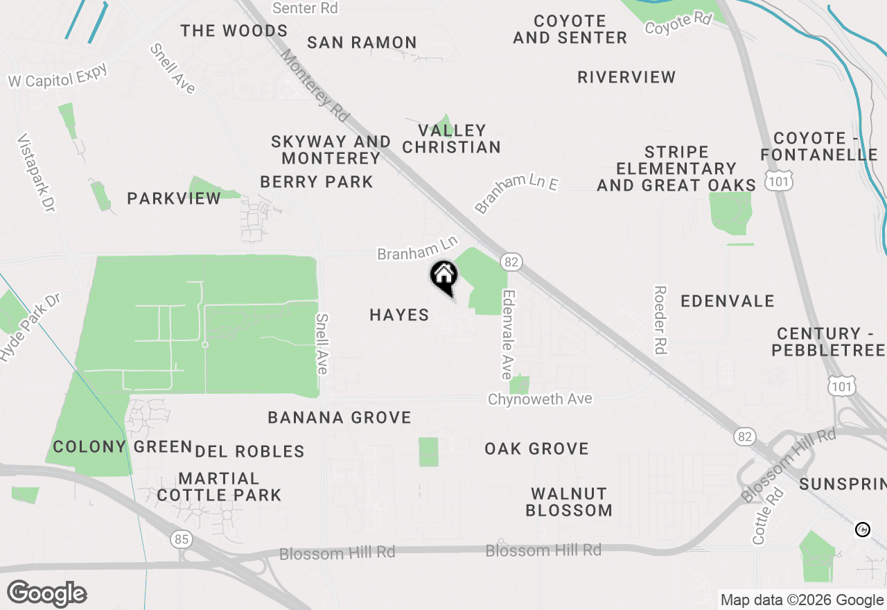 Map of 94 Little Bear Way, San Jose, CA 95136