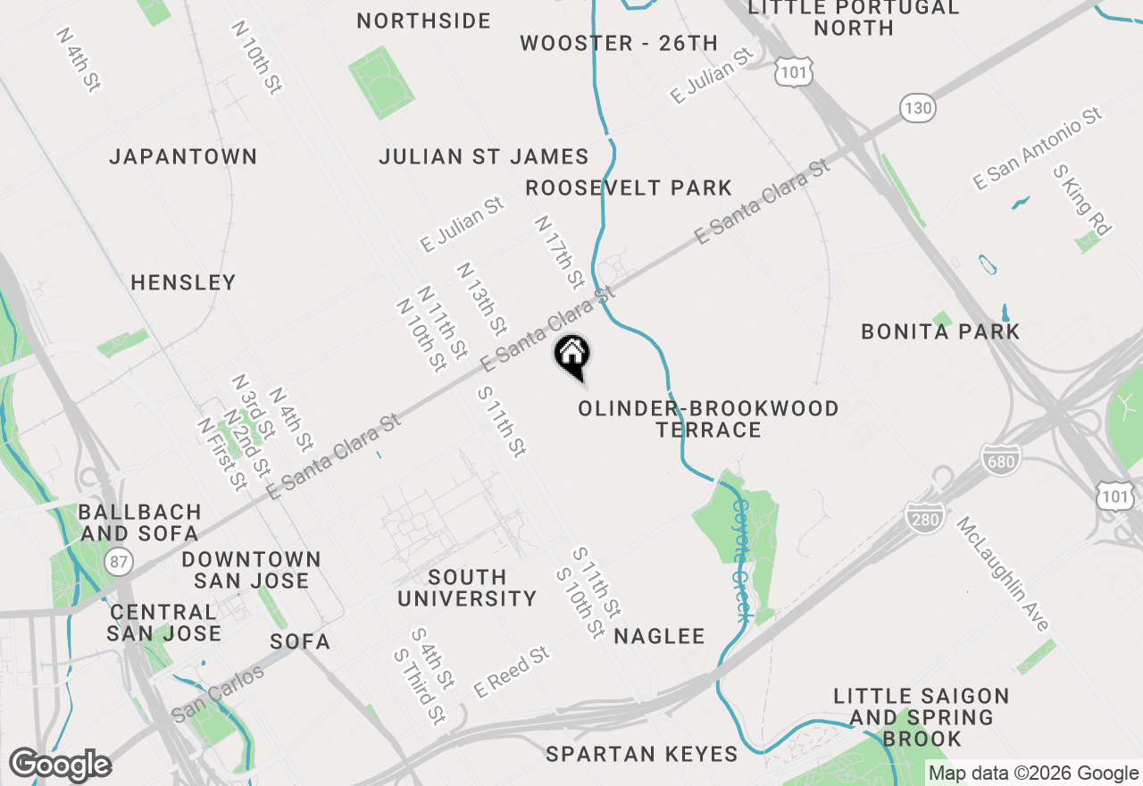 Map of 130 S 14th Street, San Jose, CA 95112