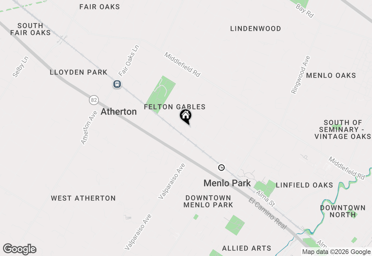 Map of 1527 Laurel Place, Menlo Park, CA 94025