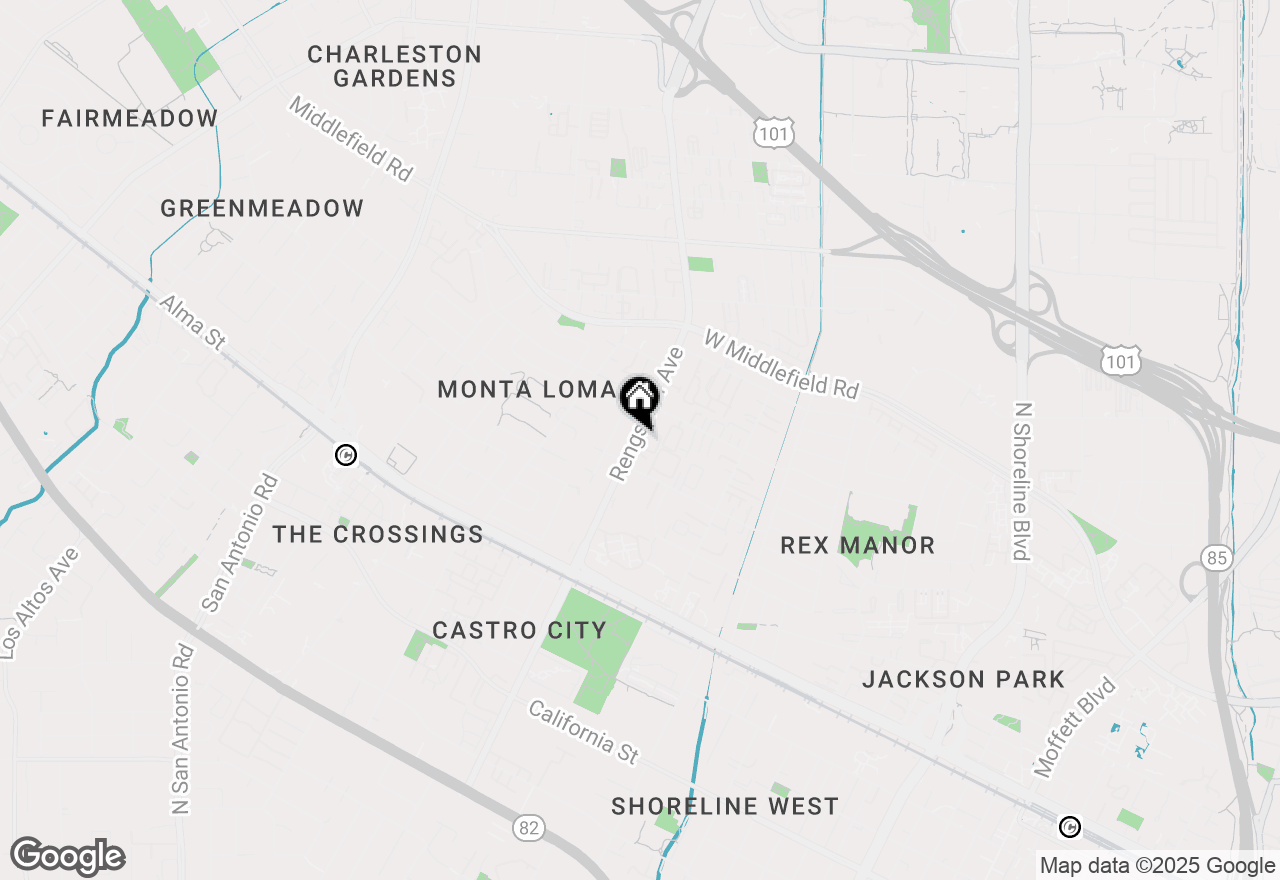 Map of 347 N Rengstorff Avenue, Mountain View, CA 94043