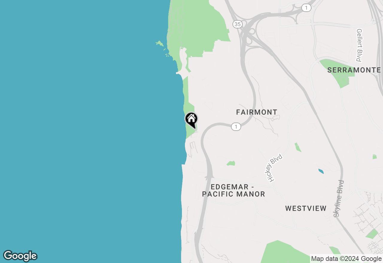 Map of 100 Palmetto Avenue, Pacifica, CA 94044