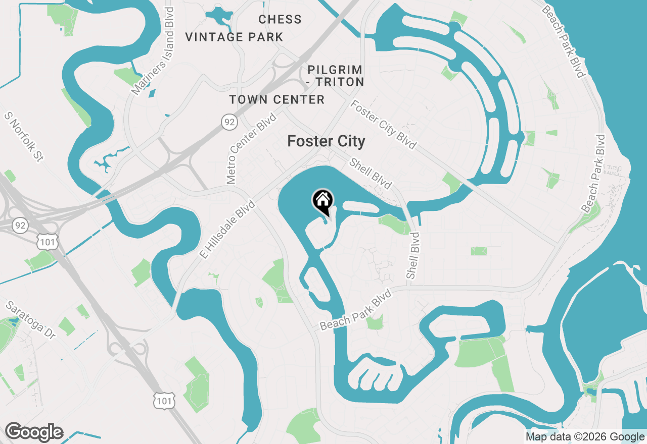 Map of 601 Portofino Lane, Foster City, CA 94404