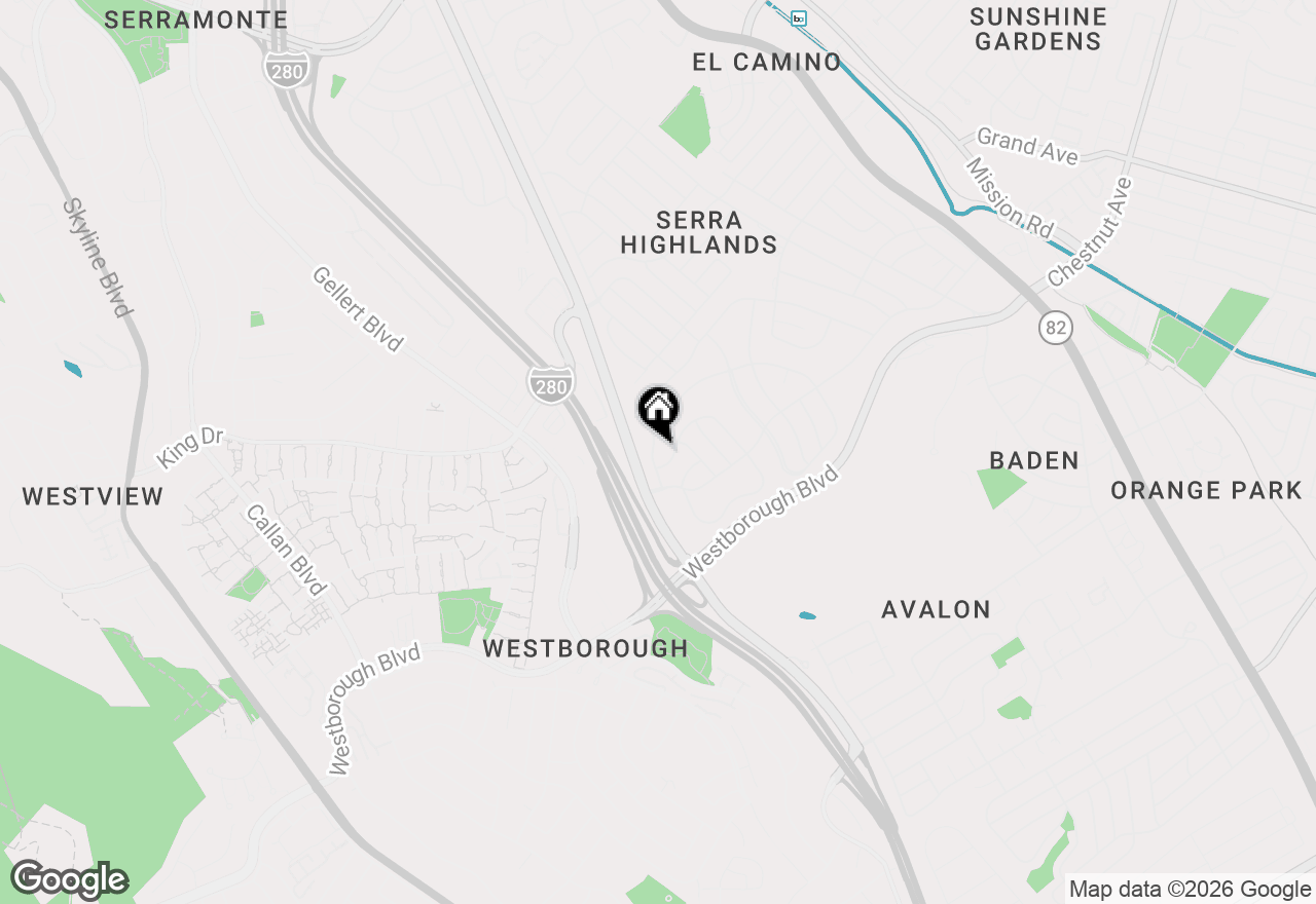 Map of 343 Alta Mesa Drive, South San Francisco, CA 94080