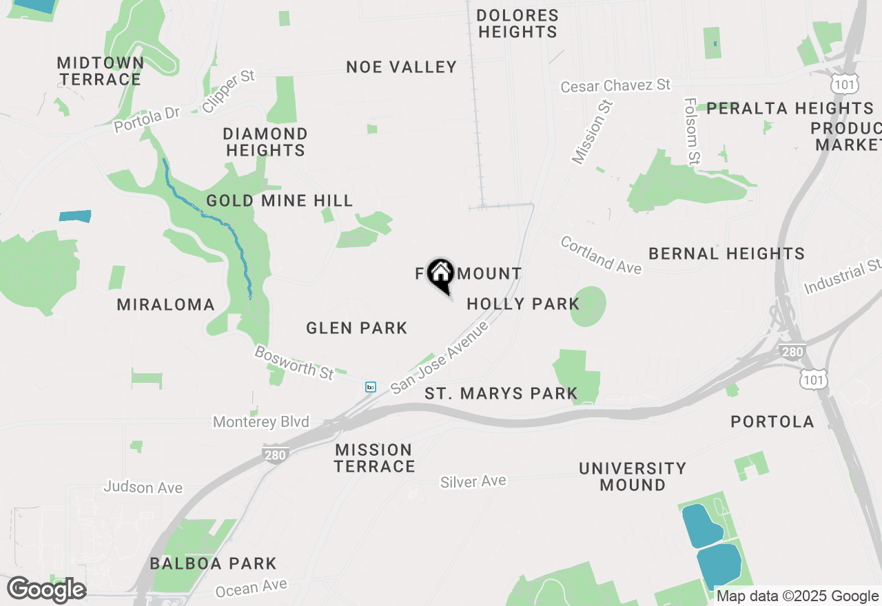 Map of 360 Laidley Street, San Francisco, CA 94131