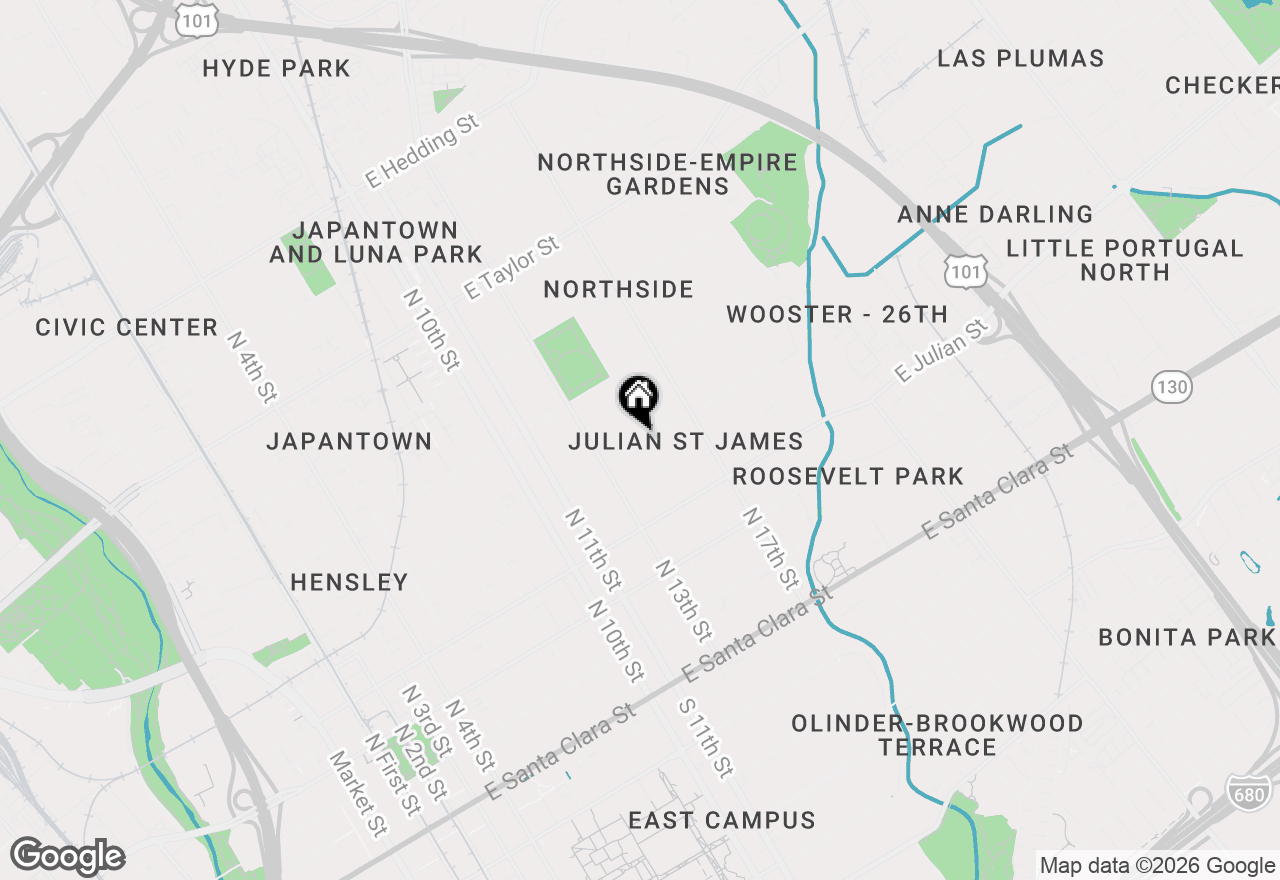 Map of 403 N. 15th Street, San Jose, CA 95112