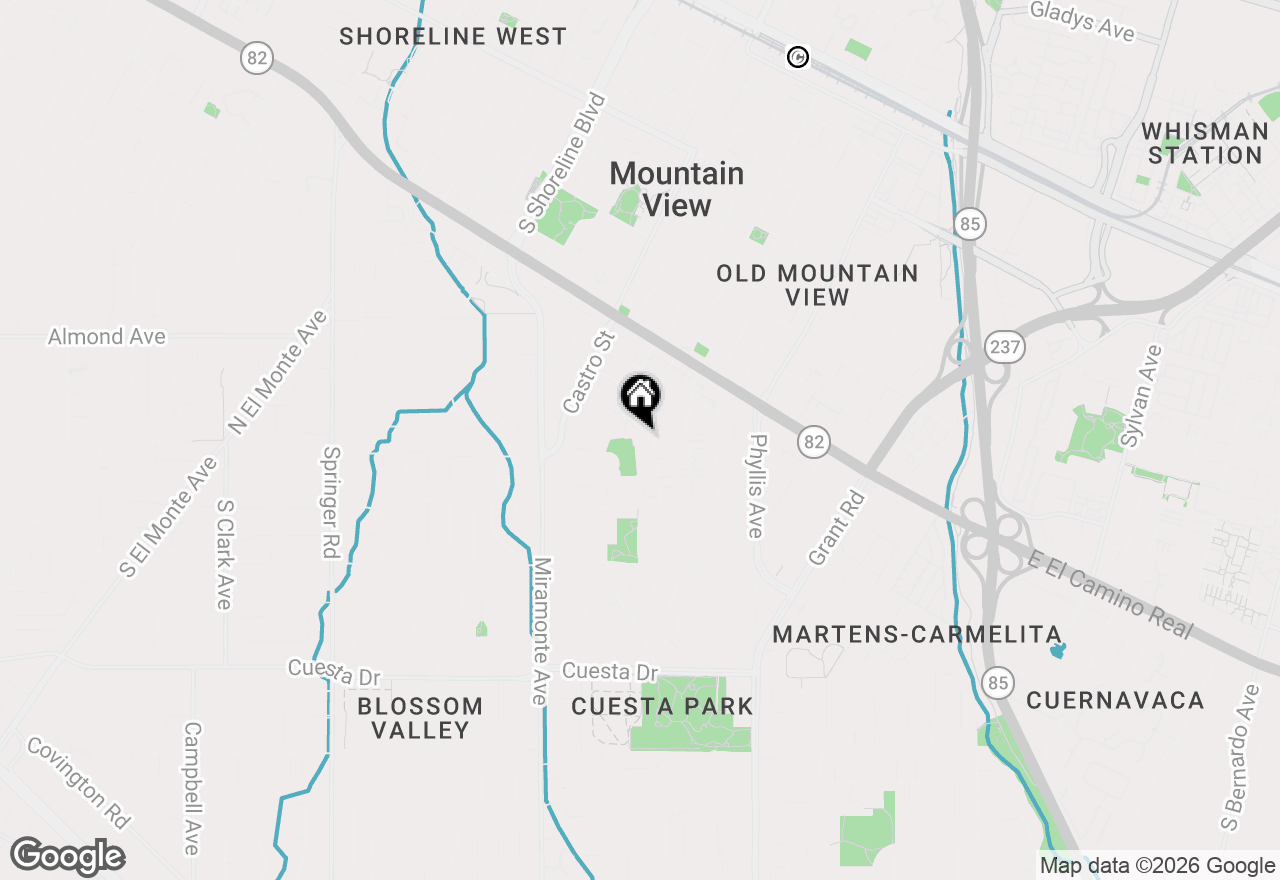 Map of (Address confidential), Mountain View, California 94040