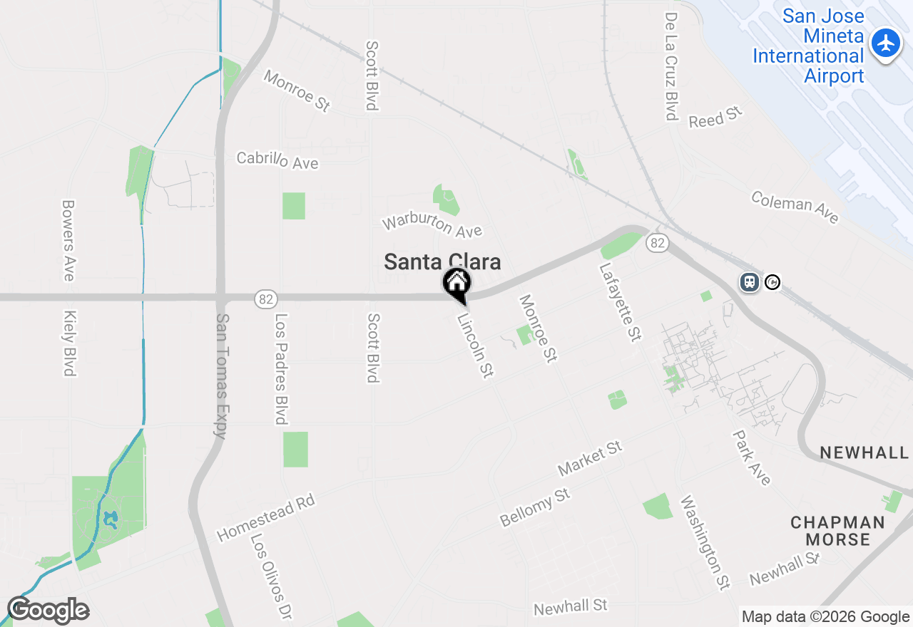 Map of 1480 Lincoln Street, Santa Clara, CA 95050