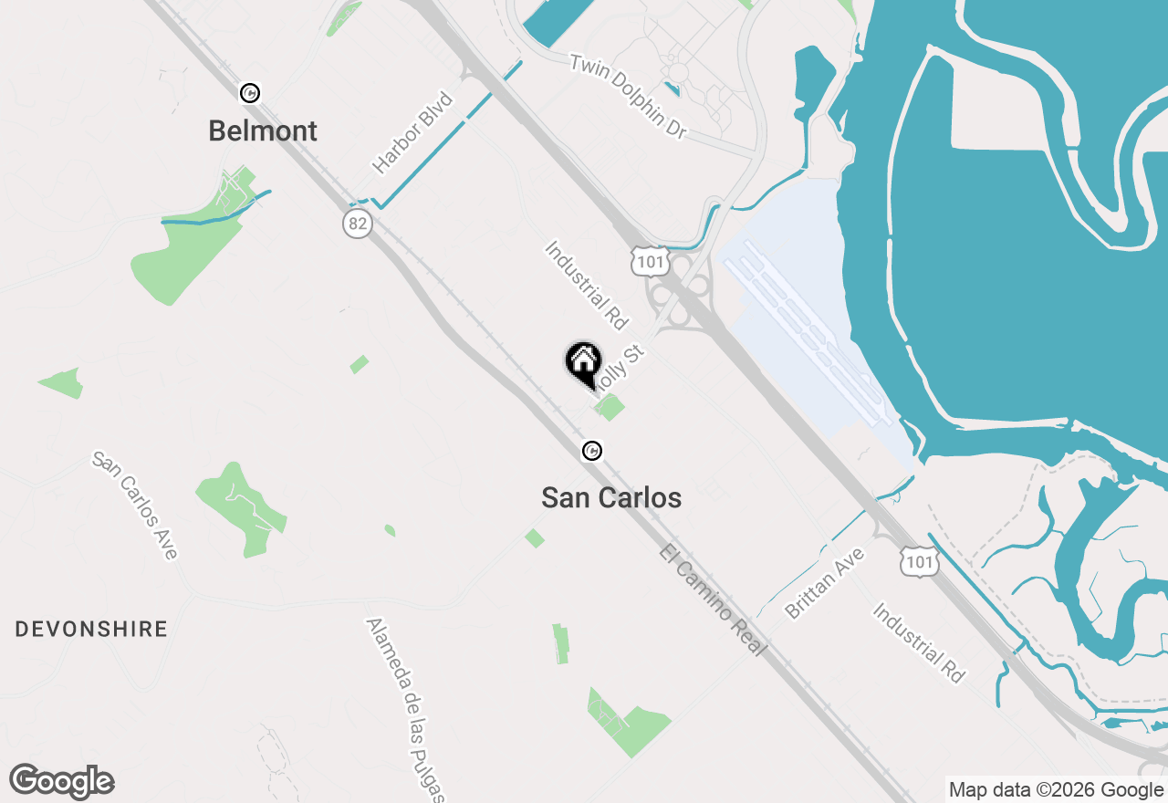 Map of 1038 Holly Street, San Carlos, CA 94070