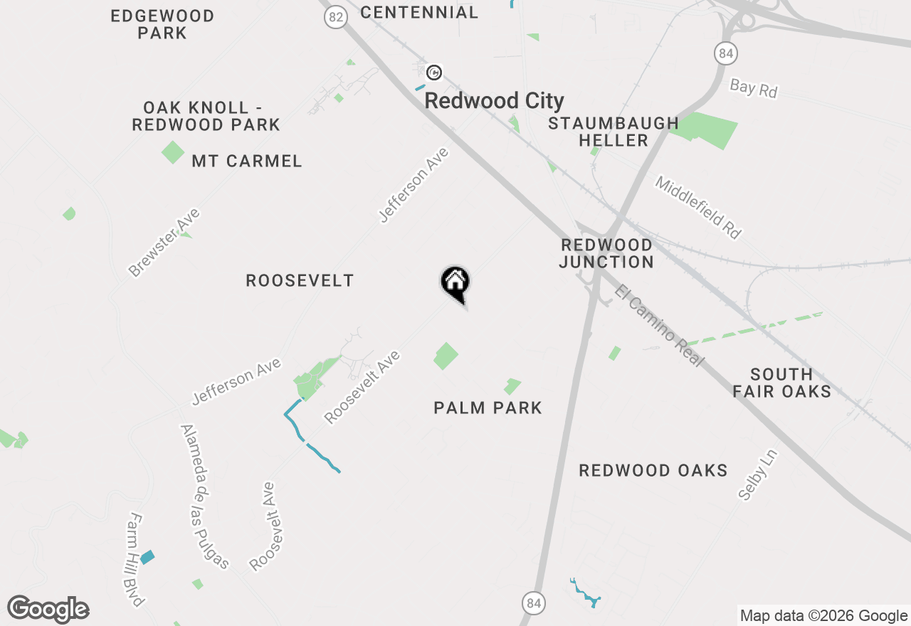 Map of 1128 Ebener Street, Redwood City, CA 94061