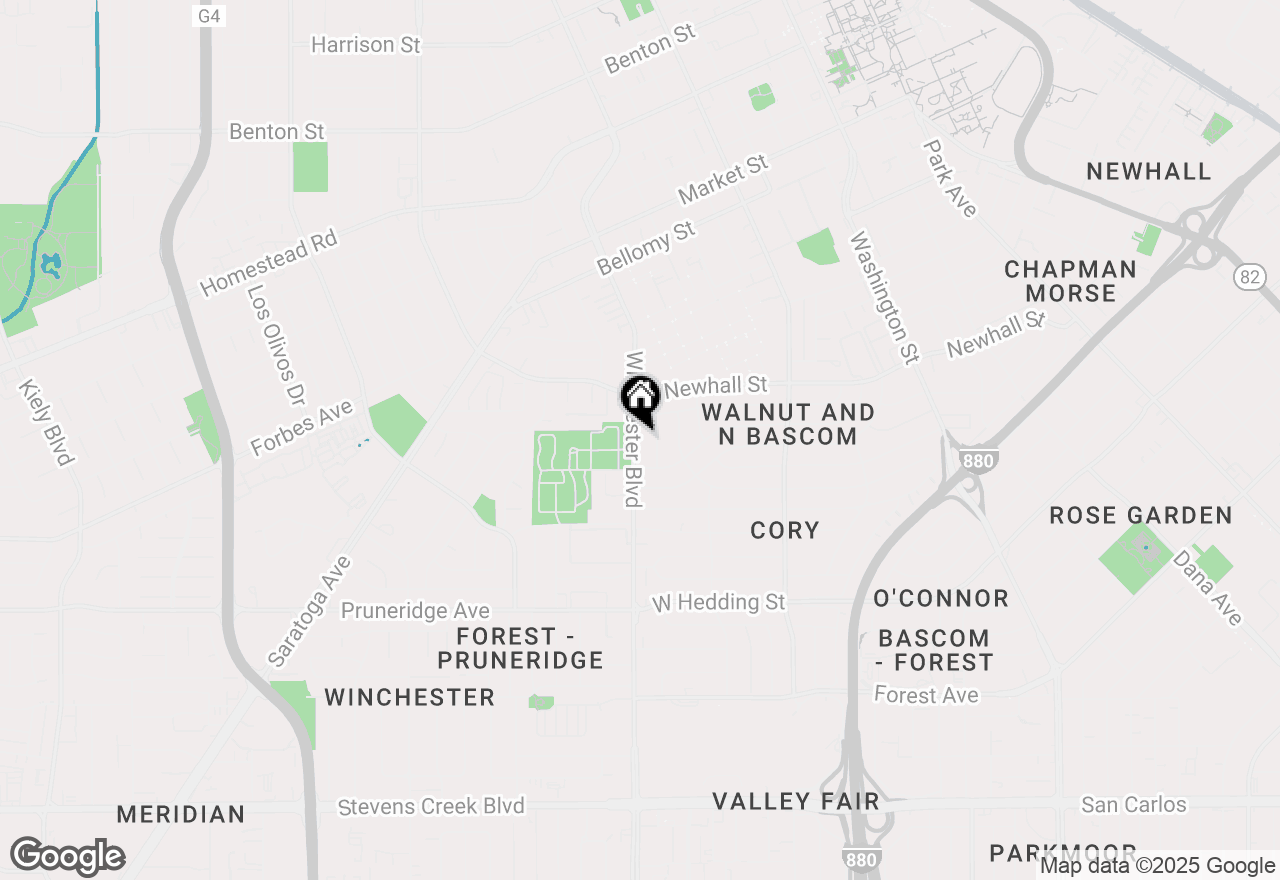 Map of 1230 N Winchester Boulevard, Santa Clara, CA 95050