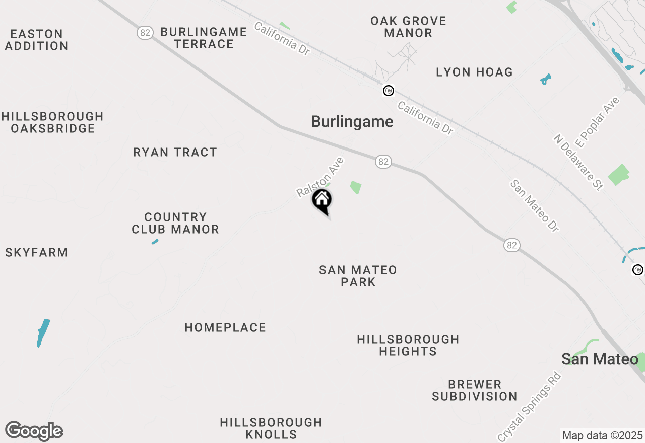 Map of 106 Pepper Avenue, Burlingame, CA 94010