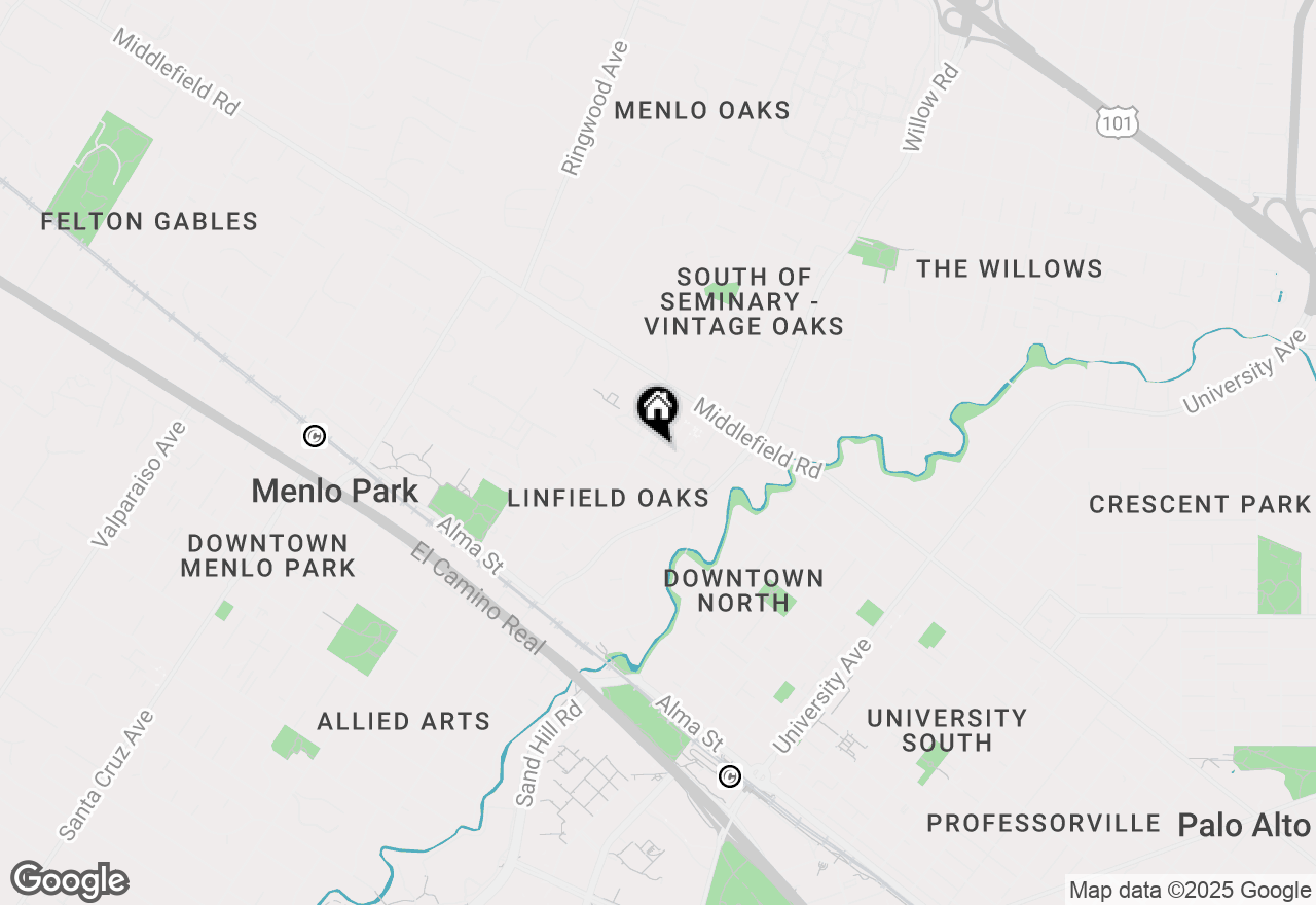 Map of 203 Pearl Lane, Menlo Park, CA 94025