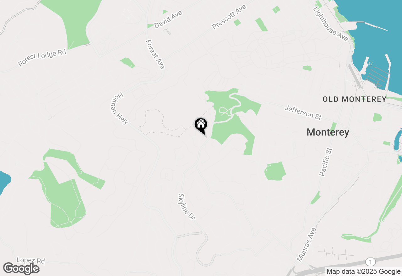 Map of 1 Overlook Place, Monterey, CA 93940