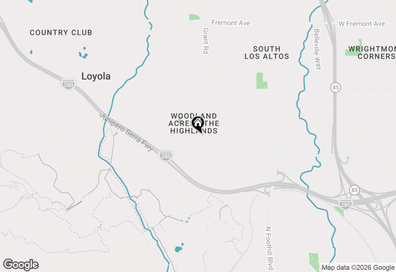 Map of 1235 Via Huerta, Los Altos, CA 94024