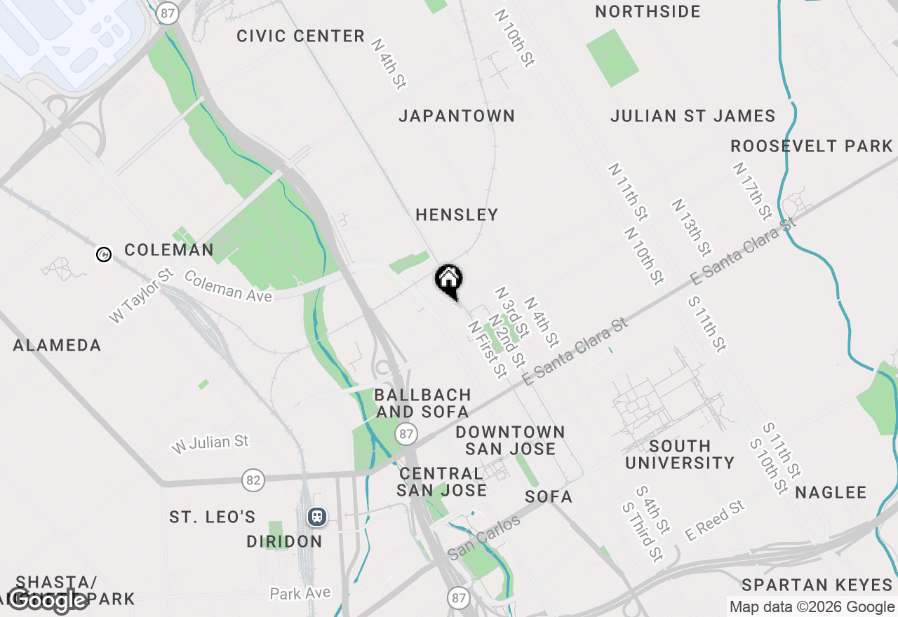 Map of 46 W Julian Street #208, San Jose, CA 95110