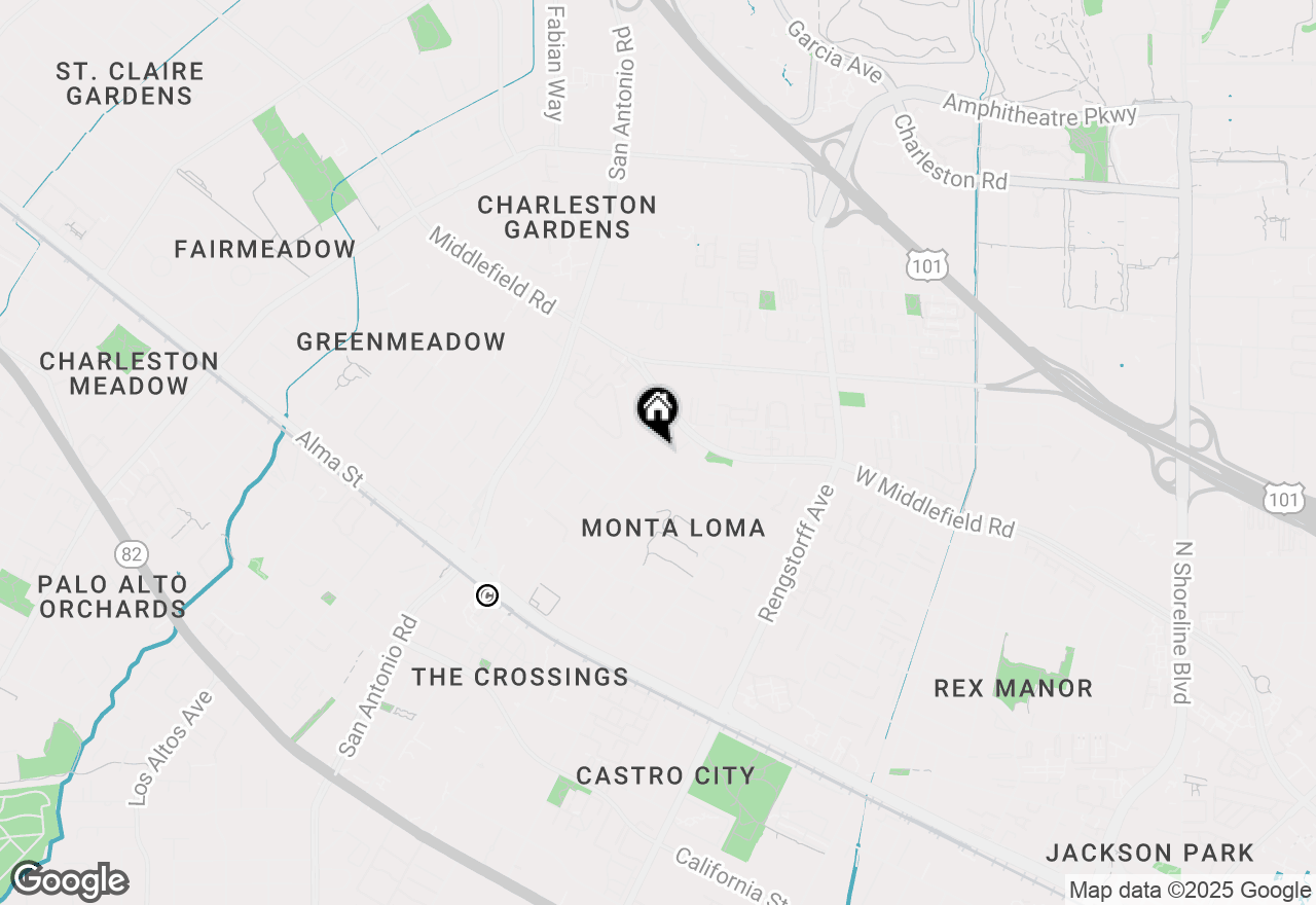 Map of 2474 Alvin Street, Mountain View, CA 94043