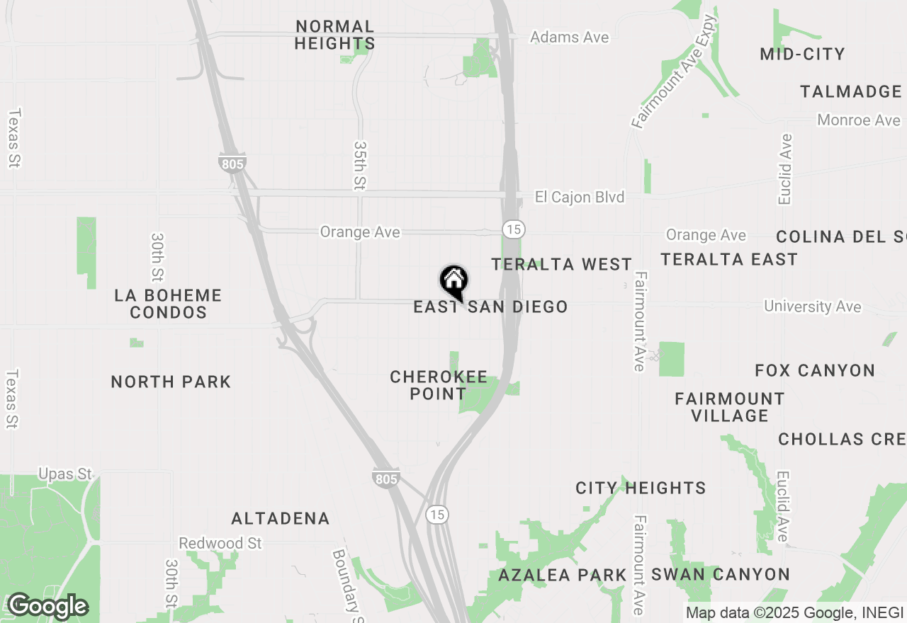 Map of 3876 38th Street, San Diego, CA 92105