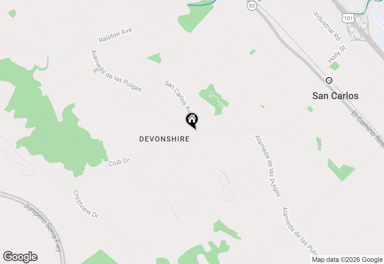 Map of 26 Beverly Drive, San Carlos, CA 94070