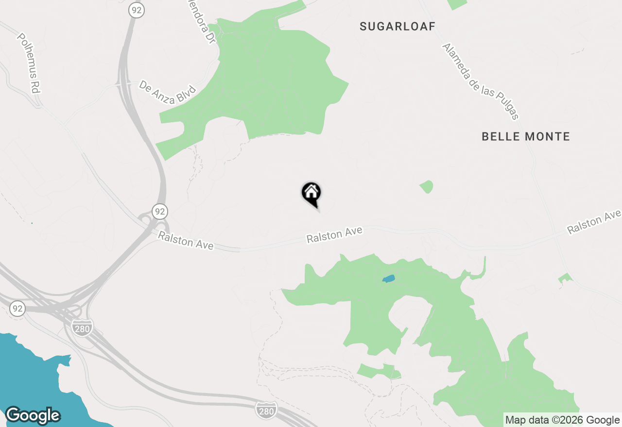 Map of 3402 Hillcrest Drive, Belmont, CA 94002