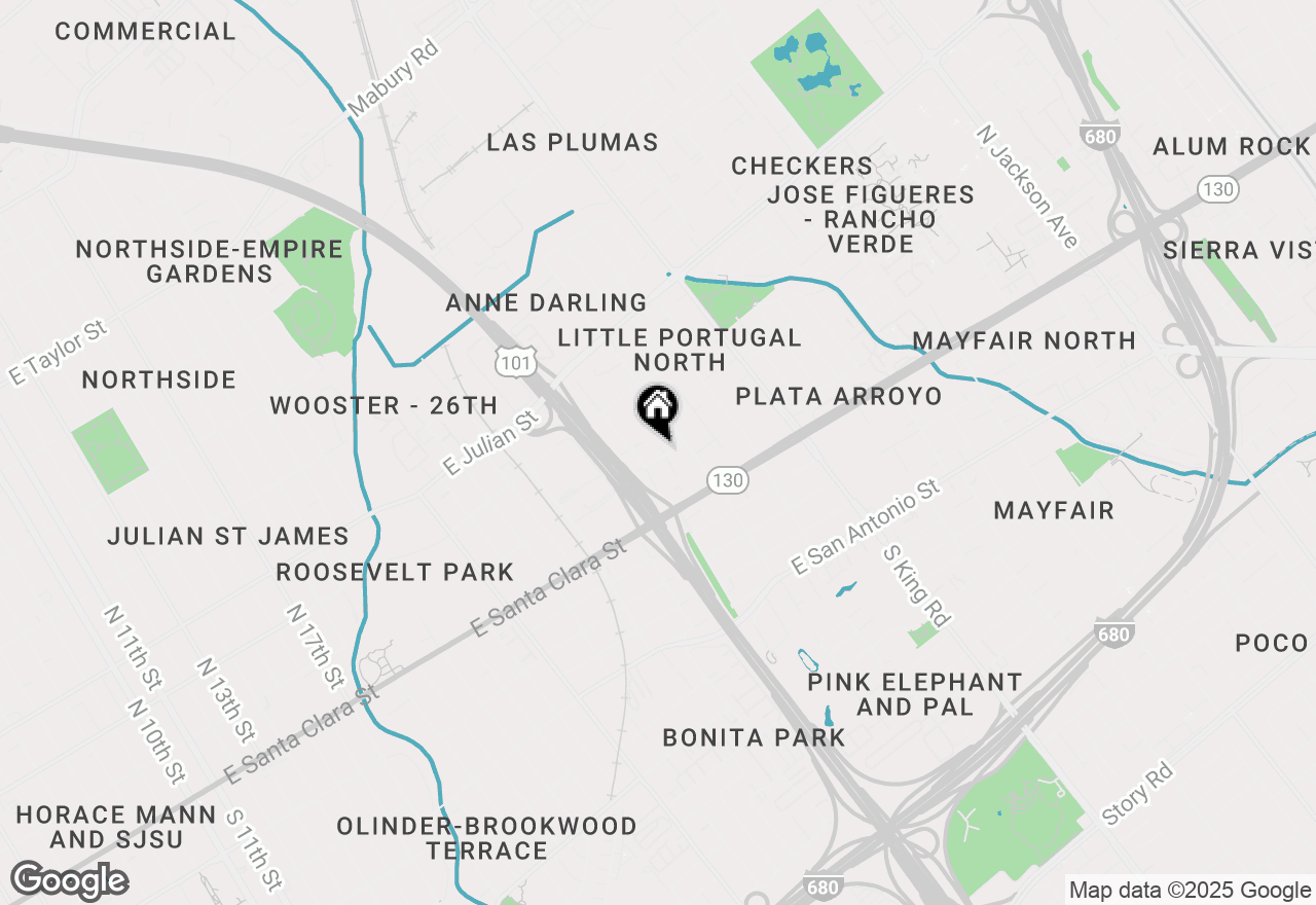 Map of 1545 E Saint John Street, San Jose, CA 95116