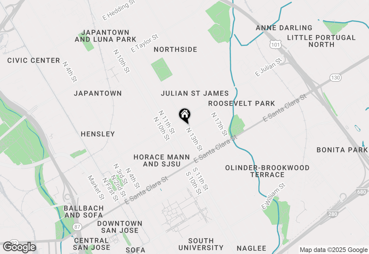 Map of 237 N 13th Street, San Jose, CA 95112